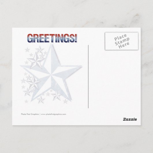  Amerikaanse vlag met ster - Tennessee Briefkaart (Achterkant)