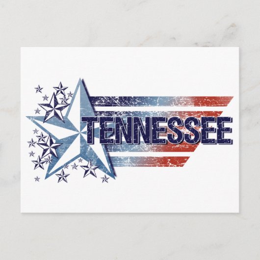  Amerikaanse vlag met ster - Tennessee Briefkaart (Voorkant)