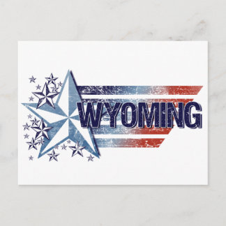  Amerikaanse vlag met ster - Wyoming Briefkaart