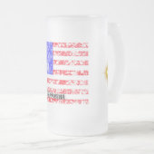 Amerikaanse vlag met sterbursts en faux kant Matglas Bierpul (Voorkant rechts)