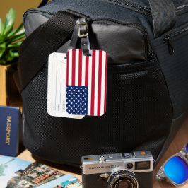 Amerikaanse vlag met sterren en strepen bagagelabel