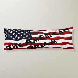 Amerikaanse vlag met tekst lichaamskussen