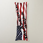 Amerikaanse vlag met tekst lichaamskussen (Voorkant Verticaal)