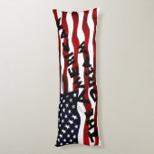 Amerikaanse vlag met tekst lichaamskussen (Achterkant (Verticaal))