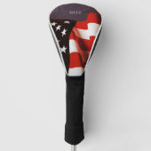 Amerikaanse vlag met tekstruimte golfheadcover (Voorkant)