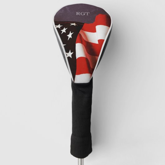 Amerikaanse vlag met tekstruimte golfheadcover (Voorkant)