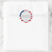 Amerikaanse vlag met uw eigen aangepaste tekst of ronde sticker (Tas)