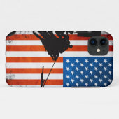 Amerikaanse vlag met veteranen Silhouettes Case-Mate iPhone Case (Achterkant (horizontaal))