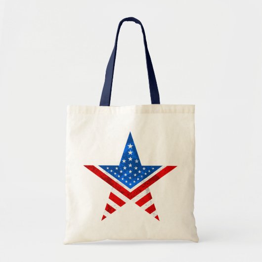 Amerikaanse vlag met vijfpuntige sterren en strips tote bag (Voorkant)