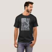 Amerikaanse vlag met visserij T-shirt (Voorkant volledig)