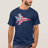  Amerikaanse vlag met vlag T-shirt (Voorkant)