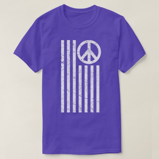 Amerikaanse vlag met vredesnaam (2) t-shirt (Design voorkant)