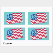 Amerikaanse vlag met vredessymbool Stickers (Vel)