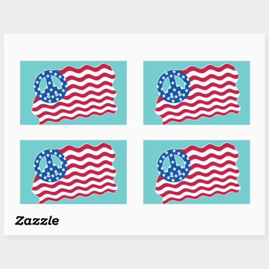 Amerikaanse vlag met vredessymbool Stickers (Vel)