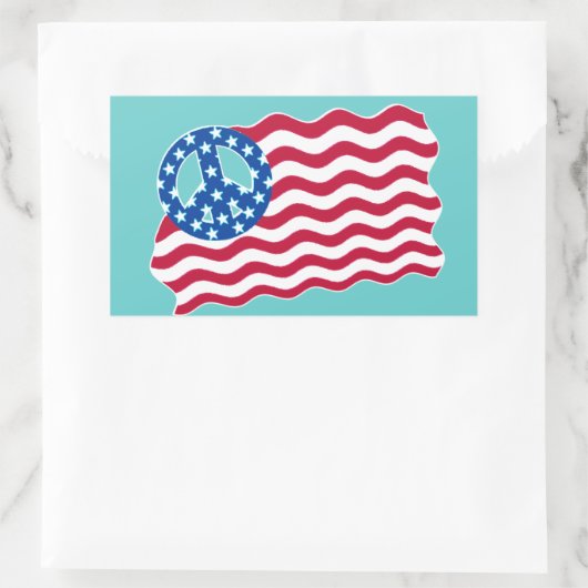 Amerikaanse vlag met vredessymbool Stickers (Tas)