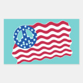 Amerikaanse vlag met vredessymbool Stickers (Voorkant)