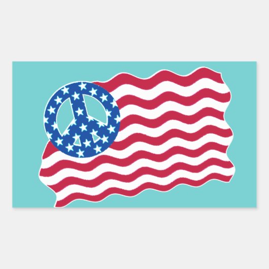 Amerikaanse vlag met vredessymbool Stickers (Voorkant)