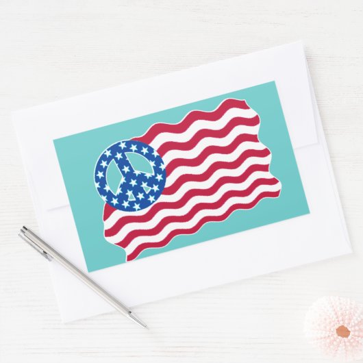 Amerikaanse vlag met vredessymbool Stickers (Envelop)
