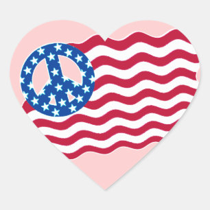 Amerikaanse vlag met vredessymbool Stickers