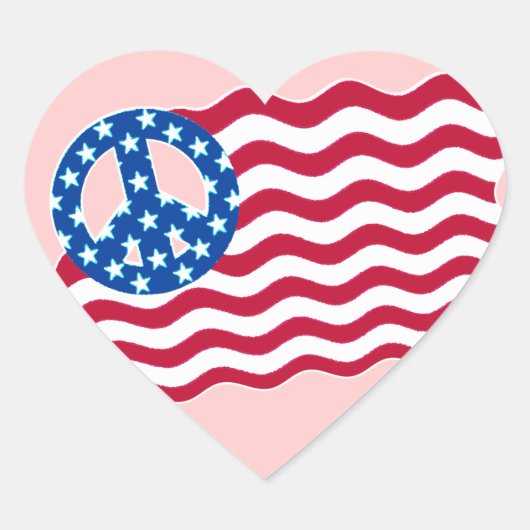 Amerikaanse vlag met vredessymbool Stickers (Voorkant)