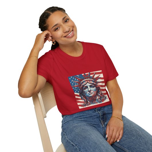 Amerikaanse vlag met Vrijheidsbeeld T-shirt