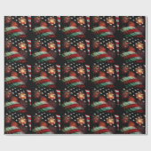 Amerikaanse vlag met vuurwerk cadeaupapier (Vlak)