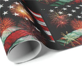 Amerikaanse vlag met vuurwerk cadeaupapier (Rol Hoek)