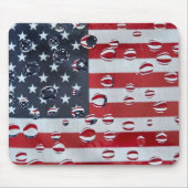 Amerikaanse vlag met waterdruppels muismat (Voorkant)