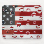 Amerikaanse vlag met waterdruppels muismat (Voorkant)