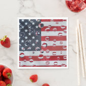 Amerikaanse vlag met waterdruppels servet (Insitu)