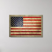 Amerikaanse vlag met weersafwerking canvas afdruk (Voorkant)