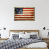 Amerikaanse vlag met weersafwerking canvas afdruk (Insitu (Slaapkamer))