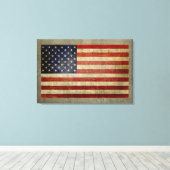 Amerikaanse vlag met weersafwerking canvas afdruk (Insitu (Houten vloer))