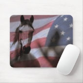 Amerikaanse vlag met wilde paarden muismat (Met muis)
