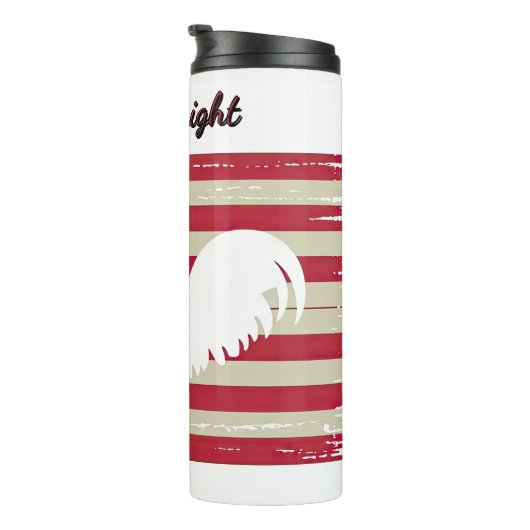 Amerikaanse vlag met witte haan thermosbeker (Geroteerd rechts)