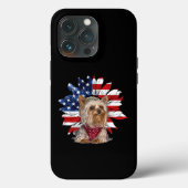 Amerikaanse vlag met Yorkie Puppy Case-Mate iPhone Case (Achterkant)