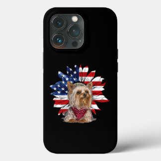 Amerikaanse vlag met Yorkie Puppy Case-Mate iPhone Case