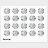 Amerikaanse vlag met zilveren metalen effect ronde sticker (Vel)