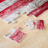 Amerikaanse vlag met zwaaien en versleten legpuzzel (Zijkant)