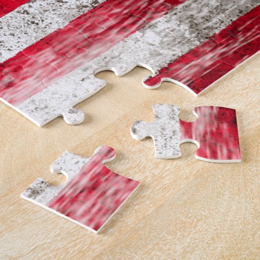 Amerikaanse vlag met zwaaien en versleten legpuzzel (Zijkant)