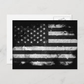 Amerikaanse vlag met zwarte en witte vlag briefkaart (Voorkant / Achterkant)