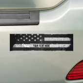 Amerikaanse vlag met zwarte en witte vlag bumpersticker (Op auto)