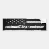 Amerikaanse vlag met zwarte en witte vlag bumpersticker (Voorkant)