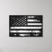 Amerikaanse vlag met zwarte en witte vlag canvas afdruk (Voorkant)