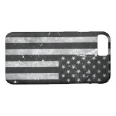 Amerikaanse vlag met zwarte en witte vlag Case-Mate iPhone case (Achterkant (Horizontaal))