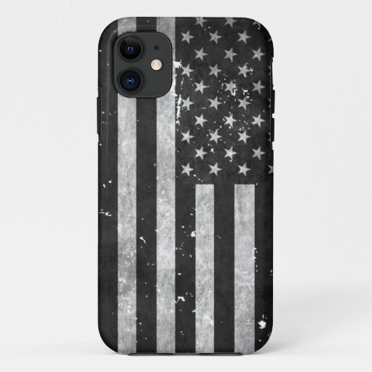Amerikaanse vlag met zwarte en witte vlag Case-Mate iPhone case (Achterkant)