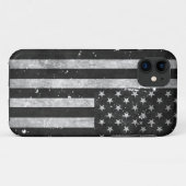 Amerikaanse vlag met zwarte en witte vlag Case-Mate iPhone case (Achterkant (horizontaal))