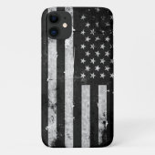 Amerikaanse vlag met zwarte en witte vlag Case-Mate iPhone case (Achterkant)