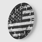 Amerikaanse vlag met zwarte en witte vlag grote klok (Hoek)