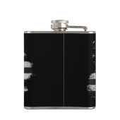 Amerikaanse vlag met zwarte en witte vlag heupfles (Achterkant)